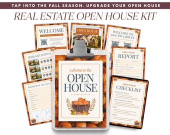 Real Estate Fall Open House Kit - Realtor Marketing Template (Canva)