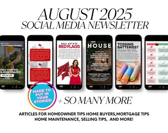 Real Estate August Newsletter Template: Realtor Social Media Story (Canva Editable)