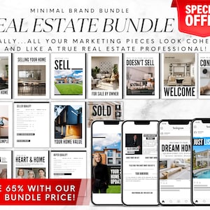 Matching Real Estate Template Bundle Real Estate Home Buyer Guide Home Seller Guide Real Estate Farming Real Estate Postcard Realtor Flyer