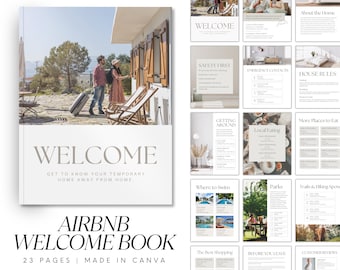 Airbnb Willkommen Buch Vorlage, Canva Guide für die Ferienunterkunft Canva