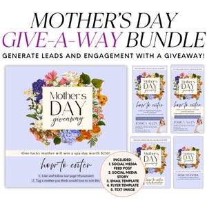 Mothers Day Giveaway Template, Realtor Giveaway, Mothers Day Flyer Template, Real Estate Giveaway, Realtor Marketing, Mothers Day Flyer