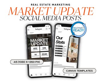 Real Estate Market Update Social Media Posts - Realtor Instagram Template