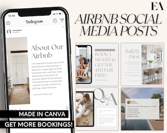 Airbnb Instagram-canvasjabloon, socialemediaposts vakantiewoning