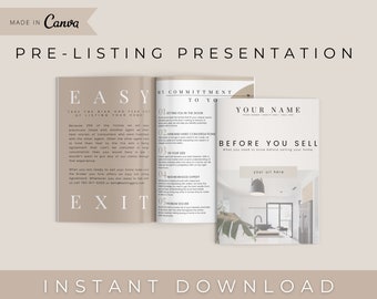 Pre-Listing Presentation Cream -Real Estate Templates, Real Estate Marketing, Seller Guide, Real Estate, Realtor, Seller Handbook, Marketing