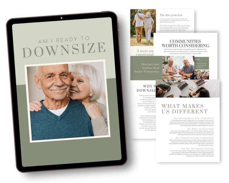 Real Estate Marketing Downsizing Guide Printable Agent Resource Senior Moving Guide Digital Download Retirement Planning Lead Magnet Home image 6