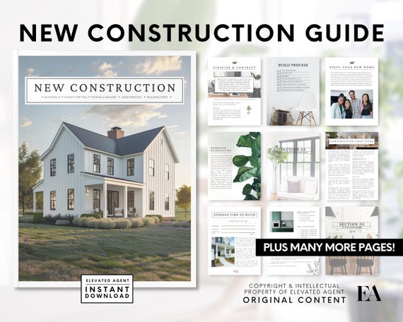 Real Estate New Construction Guide: Home Buyer Template (Digital Download)