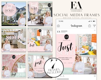 Cornici Instagram per immobili appena venduti, modelli per agenti immobiliari Canva