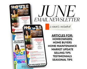 June Real Estate Email Newsletter Template, Realtor Marketing (Canva)