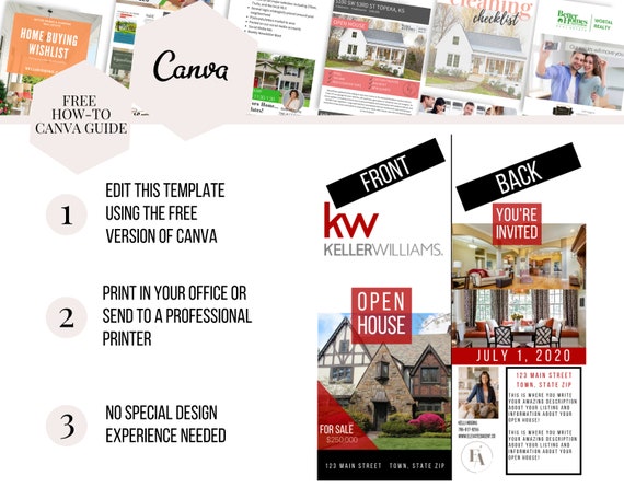 Door Hanger Open House Real Estate Marketing Realtor Real Etsy