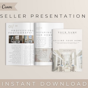 Seller Listing Presentation Cream -Real Estate Template, Real Estate Marketing, Seller Guide, Real Estate, Realtor,Seller Handbook,Marketing