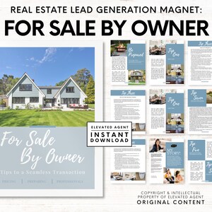 FSBO Guide For Sale By Owner Realtor FSBO Packet FSBO Letter Real Estate Marketing Template Home Seller Guide For Sale By Owner Flyer Canva