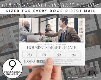 Real Estate Market Update Postcard Template: Realtor Farming, EDDM Mailer
