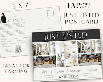 Just Listed Postcard, Just Sold Postcard, Realtor Postcard, Hello Neighbor, Thinking Of Selling, Local Realtor Farming Postcard, Canva