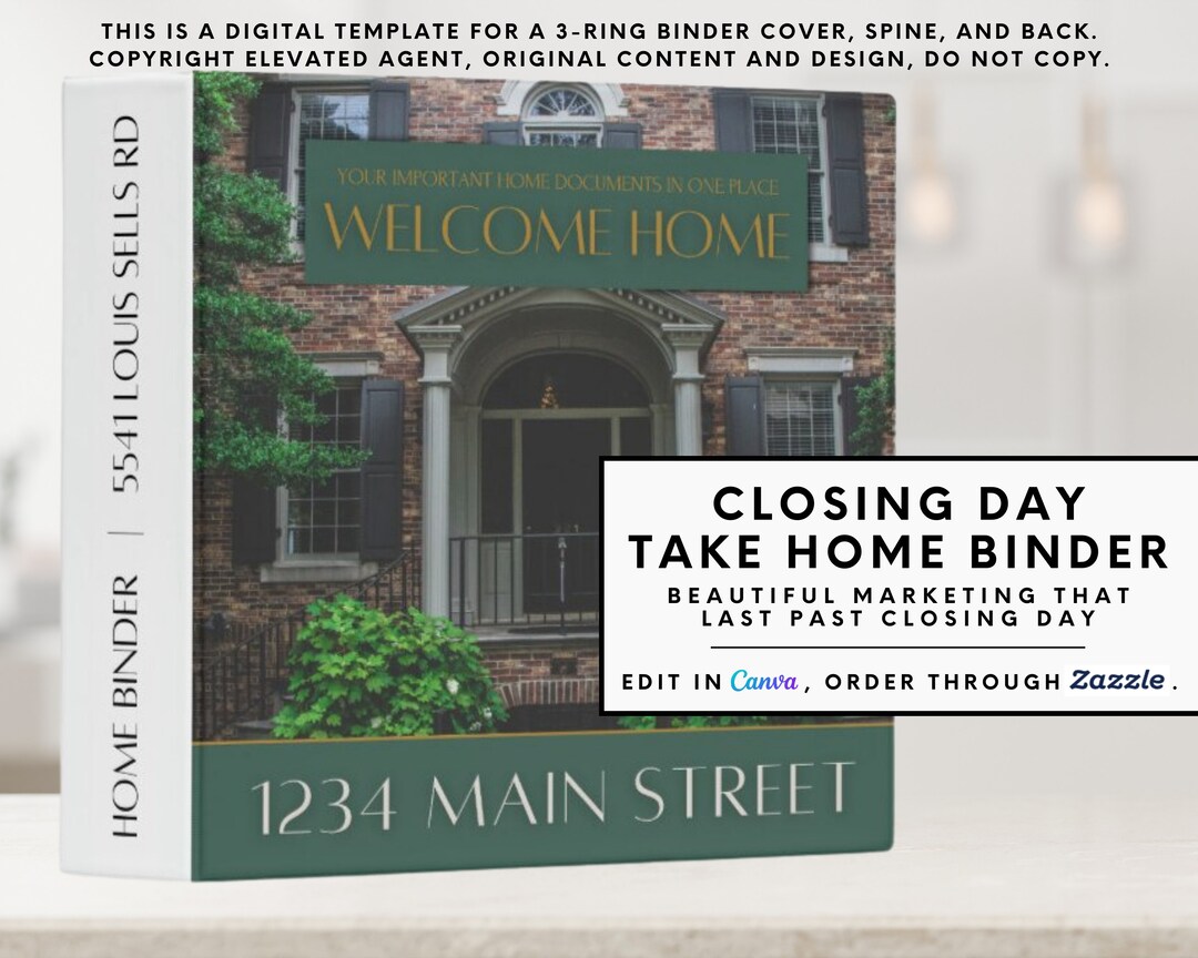 Real Estate Home Binder, Realtor Closing Gift, Real Estate Marketing