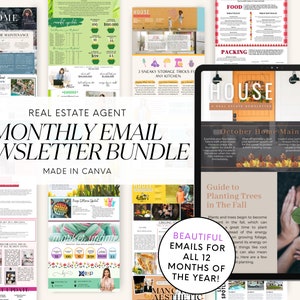 Real Estate Email Newsletter Monthly Newsletter for Real Estate Canva Email Template Bundle Real Estate Email Template Real Estate Farming