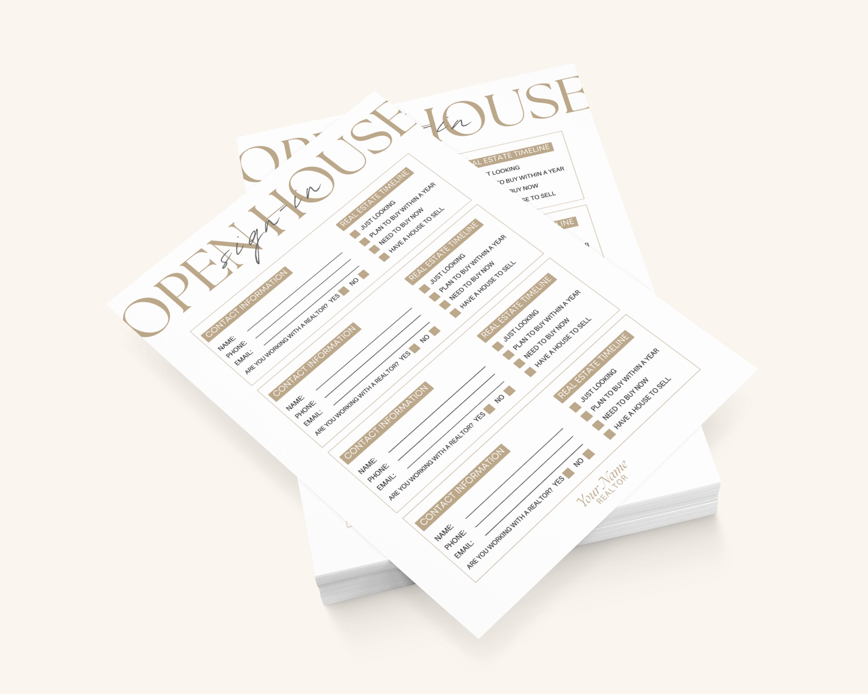 Open House Sign In Template Open House Sign in Sheet, Editable Canva Template, Real Estate Open ...