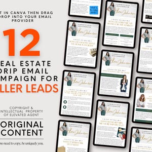 Home Seller Drip Campaign, Real Estate Marketing, Email Template, Real Estate Mailer, Realtor Emails, Real Estate Mailchimp Template, Canva