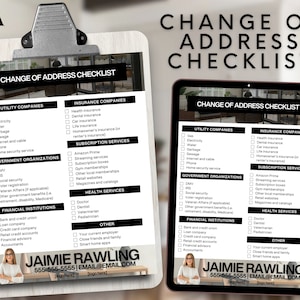 Change of Address Checklist, Real Estate Seller Checklist, Real Estate Buyer Guide, Home Buyer Checklist, Real Estate Listing Presentation