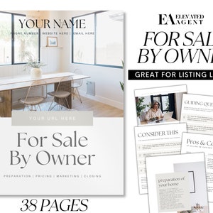 For Sale By Owner Guide, Real Estate FSBO Guide, FSBO Seller Packet, Home Seller Guide, Seller Guide, Listing Presentation,FSBO Presentation