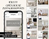 Open House, Open House Template, Realtor Marketing, Real Estate Posts, Open House Marketing, Real Estate Canva Templates, Real Estate Social