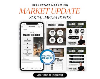 Realtor Social Media Posts for Market Update - Real Estate Marketing Template