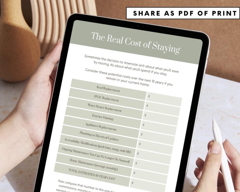 Real Estate Marketing Downsizing Guide Printable Agent Resource Senior Moving Guide Digital Download Retirement Planning Lead Magnet Home image 5