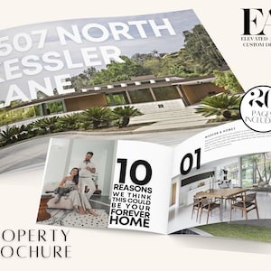 Brochure immobiliare, brochure di proprietà di lusso, volantino in vendita, volantino di quotazione, brochure di open house, rivista immobiliare, modello di brochure, RE