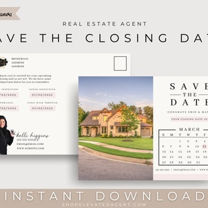 Real Estate Postcard, Closing Date Real Estate Postcard, Real Estate Farming, Closing Day Postcard, Real Estate Mailer,Real Estate Marketing