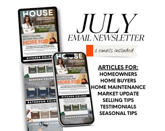 Real Estate July Email Newsletter Template, Realtor Email Marketing (Canva)