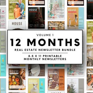 Real Estate Monthly Newsletter Bundle Real Estate Mailer Monthly Newsletter Template Realtor Newsletter Real Estate Newsletter Farming