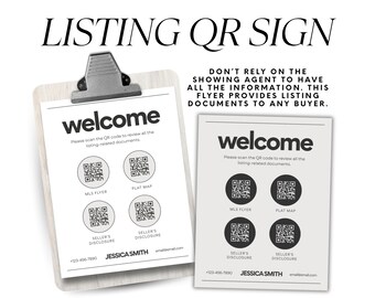 Real Estate Listing QR sign, Realtor Marketing Template in Canva