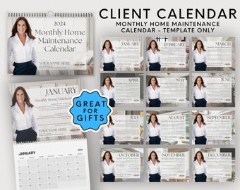 Real Estate Client Gift: Home Maintenance Calendar Canva Template