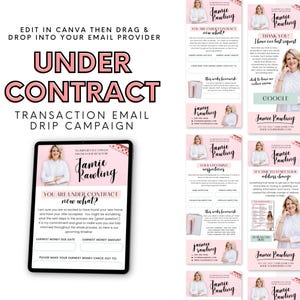 Real Estate Email Template, Under Contract Real Estate Drip Campaign, Realtor Email Template, Transaction Coordinator, Home Buyer, Seller