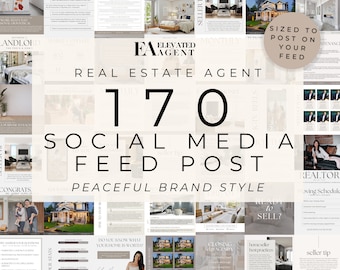 Real Estate Social Media Template, Realtor Marketing, Instagram Posts, Realtor Social Media, Social Media Planner, Real Estate Template