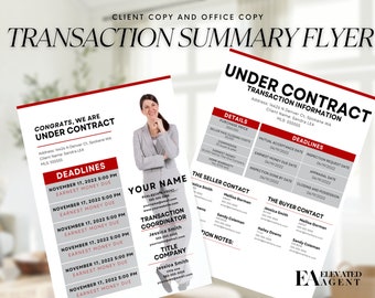 Real Estate Closing Timeline, Keller Williams Under Contract Flyer (Canva Template)