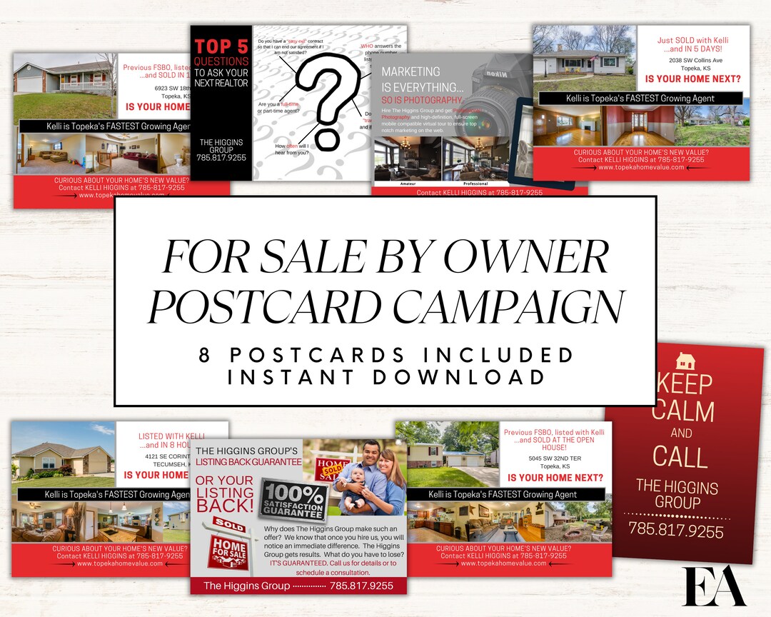 Real Estate FSBO Postcard for Sale by Owner Guide Real Estate photo picture