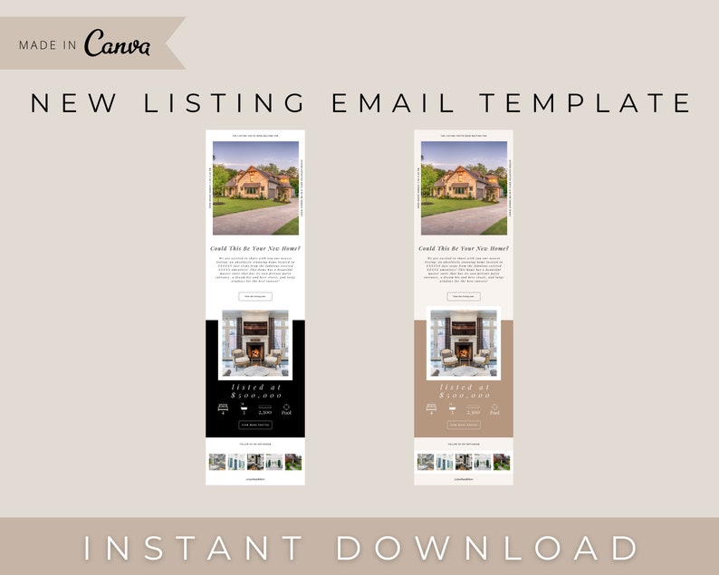 New Listing Email Template, Real Estate Marketing, Listing Presentation, Real Estate Newsletter Email, Real Estate Canva, Email Marketing