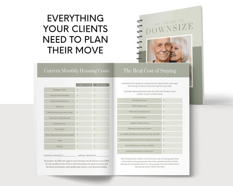 Real Estate Marketing Downsizing Guide Printable Agent Resource Senior Moving Guide Digital Download Retirement Planning Lead Magnet Home image 7