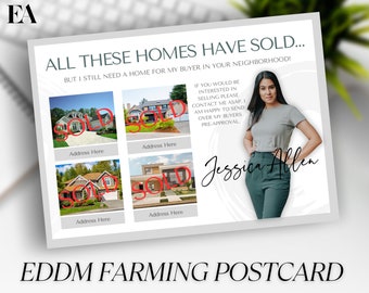 Real Estate Marketing, Farming Postcards For Real Estate Agents, Farming Postcards, Real Estate Postcard, Realtor Marketing, Canva Postcard