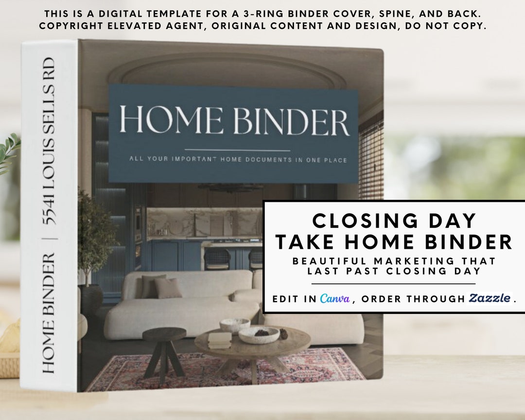 Real Estate Home Binder, Realtor Closing Gift, Real Estate Marketing