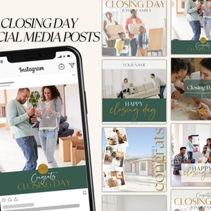 Real Estate Closing Day Post, Real Estate Closing, Realtor Marketing, Real Estate Social Media, Realtor Instagram, Real Estate Template
