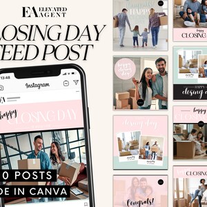 Real Estate Closing Day Post, Real Estate Closing, Realtor Marketing, Real Estate Social Media, Realtor Instagram, Real Estate Template