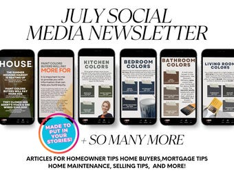 July Real Estate Story Newsletter Template, Instagram Story, Realtor Social Media Marketing (Canva)