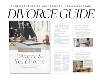Divorce Guide for Real Estate, Realtor Marketing Template, Selling Your Home in Divorce (Canva)