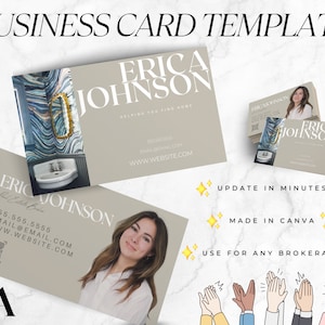 Business Card Template, Real Estate Business Card, Real Estate Farming, Real Estate Marketing, Canva Business Card, Custom Business Card