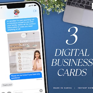 Digitaal visitekaartje met QR-code, vastgoedmarketing, onroerend goed visitekaartje, Canva visitekaartje sjabloon, digitale visitekaartjes