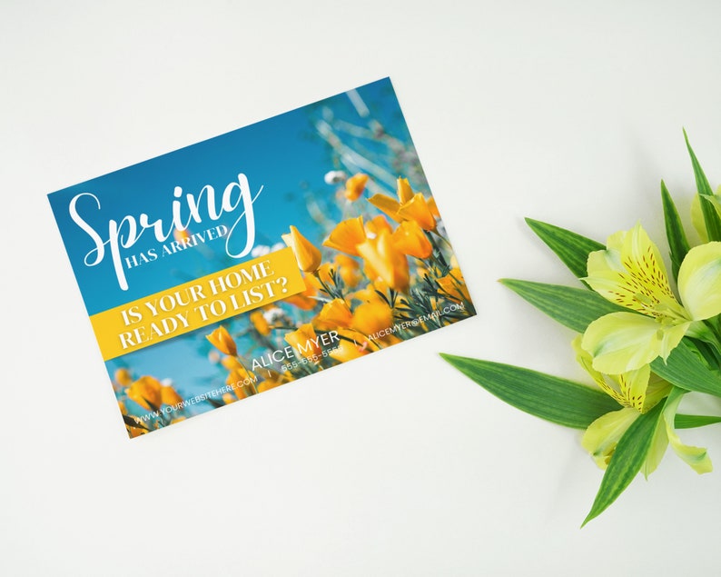 Real Estate Hello Spring Postcard Realtor Spring Card - Etsy