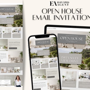 Real Estate Email, Open House Email Template, Realtor Marketing, Email Drip Campaign, Real Estate Template, Real Estate Canva Template
