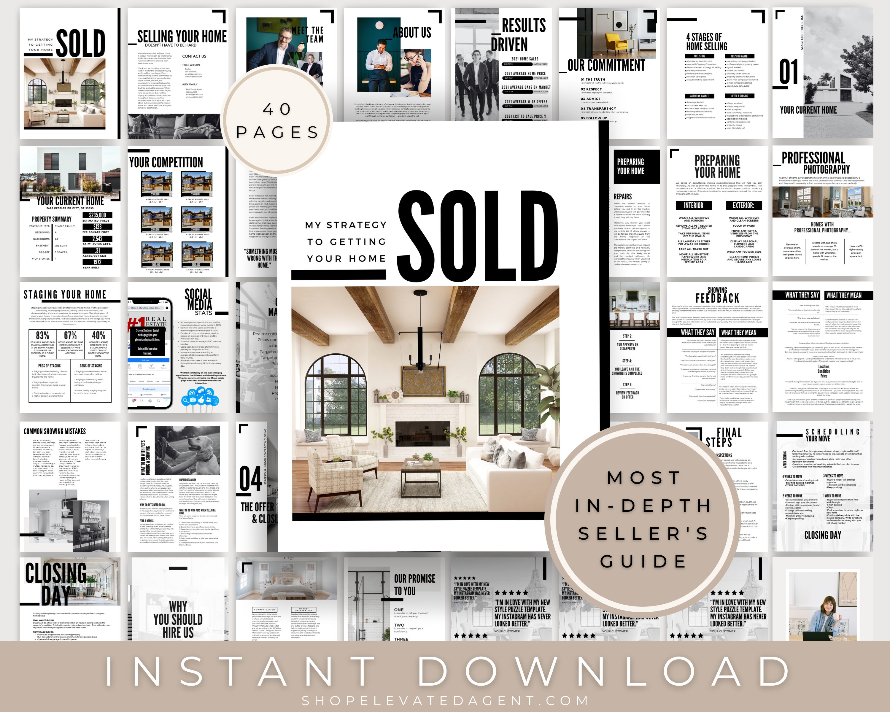 Stationery Instant Download Real Estate Marketing Home Seller