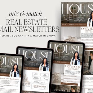 Realtor Email Newsletter Bundle: Real Estate Marketing Canva Template